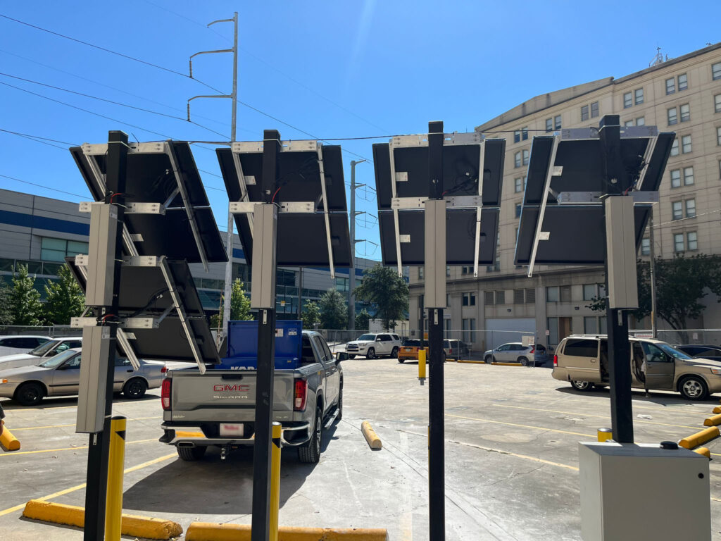 solar panels in parking lot for access control 1