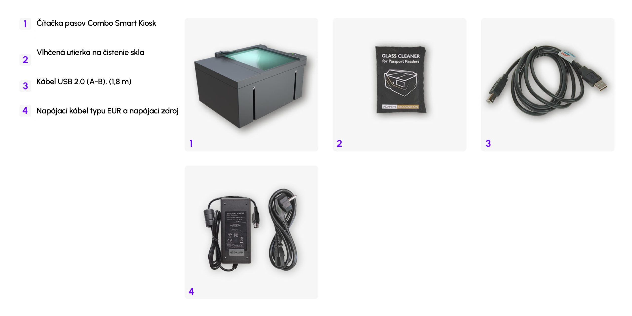 combo smart kiosk id passport reader what's in the box image